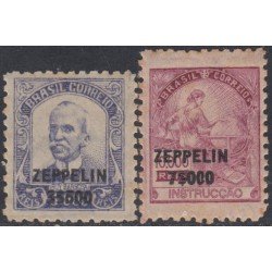 Brasil Brazil A-29/30 1932 sobrecarga zeppelin Ruy Barbosa Instrucción MNH Brasil Brazil A-29/30 1932 sobrecarga zeppelin Ruy Barbosa Instrucción MNH