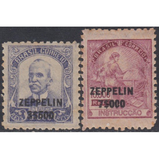 Brasil Brazil A-29/30 1932 sobrecarga zeppelin Ruy Barbosa Instrucción MNH Brasil Brazil A-29/30 1932 sobrecarga zeppelin Ruy Barbosa Instrucción MNH