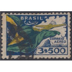 Brasil Brazil A-31a 1933/39 Serie antigua Avión y bandera Usado Brasil Brazil A-31a 1933/39 Serie antigua Avión y bandera Usado