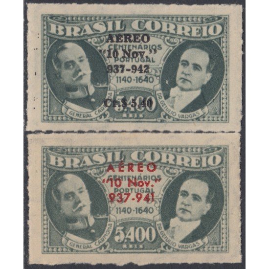 Brasil Brazil A-33/34 1941/42 General Carmona Dr Getulio Vargas MH Brasil Brazil A-33/34 1941/42 General Carmona Dr Getulio Vargas MH