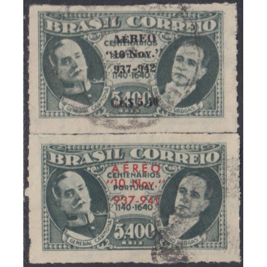 Brasil Brazil A-33/34 1941/42 General Carmona Dr Getulio Vargas Usado Brasil Brazil A-33/34 1941/42 General Carmona Dr Getulio Vargas Usado