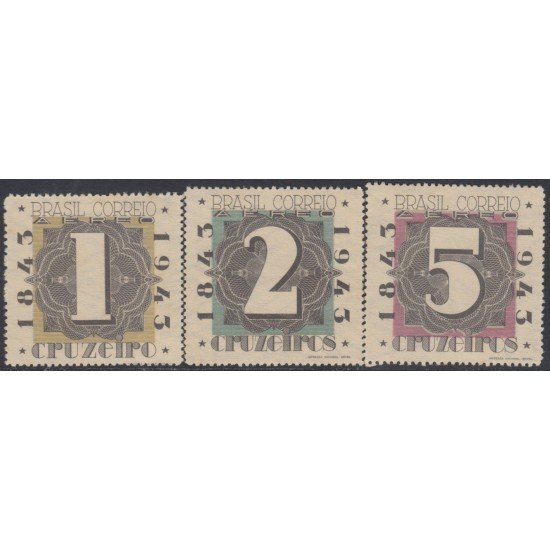 Brasil Brazil A-37/39 1943 Centenario del sello MH Brasil Brazil A-37/39 1943 Centenario del sello MH