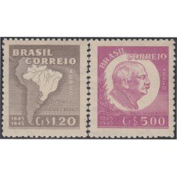 Brasil Brazil A-48/49 1945 Centenario del nacimiento Barón de Río Branco MNH Brasil Brazil A-48/49 1945 Centenario del nacimiento Barón de Río Branco MNH