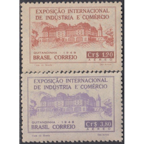 Brasil Brazil Aéreo 54/55 1948 Exposición Internacional e Industria y Comercio MNH Brasil Brazil Aéreo 54/55 1948 Exposición Internacional e Industria y Comercio MNH
