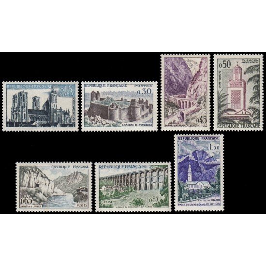 France Francia 1235/41 1960 Serie turística Paisajes y lugares MNH
