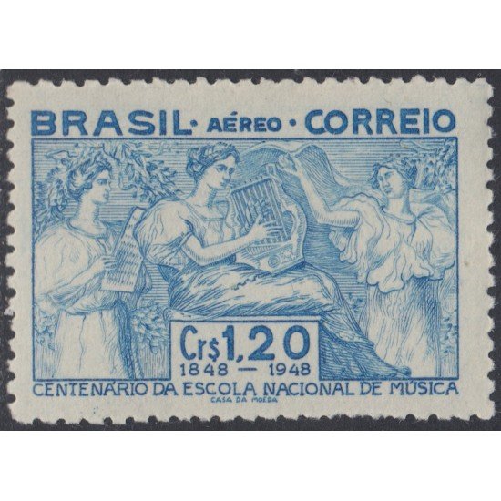 Brasil Brazil Aéreo 56 1948 Centenario de la Escuela Nacional de Música MNH Brasil Brazil Aéreo 56 1948 Centenario de la Escuela Nacional de Música MNH