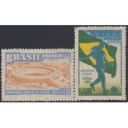 Brasil Brazil A-64/65 1950 Copa del mundo de Fútbol Estadio Municipal MNH Brasil Brazil A-64/65 1950 Copa del mundo de Fútbol Estadio Municipal MNH