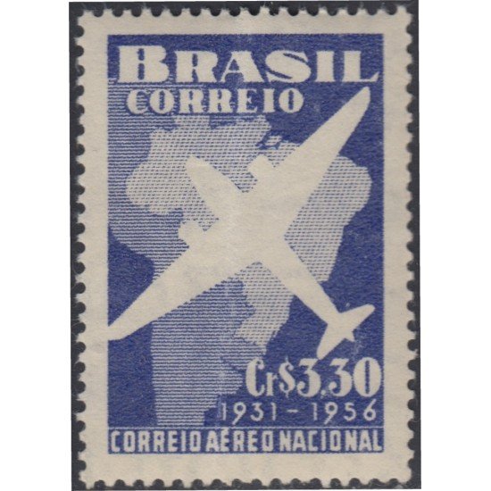 Brasil Brazil A-67 1956 25º Aniversario del servicio postal aéreo interior MNH Brasil Brazil A-67 1956 25º Aniversario del servicio postal aéreo interior MNH