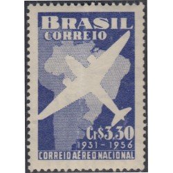 Brasil Brazil A-67 1956 25º Aniversario del servicio postal aéreo interior MH Brasil Brazil A-67 1956 25º Aniversario del servicio postal aéreo interior MH