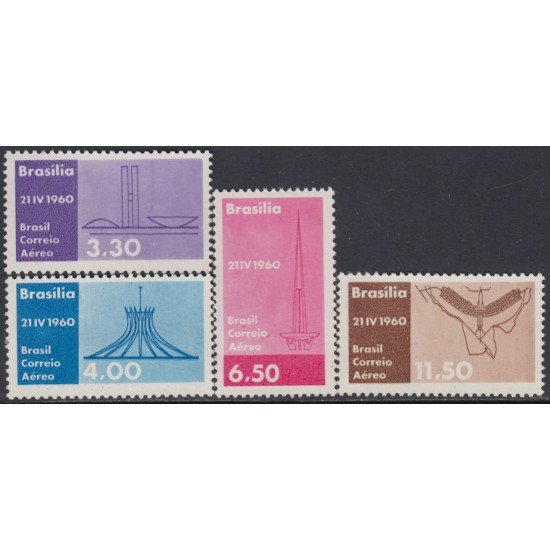 Brasil Brazil A-83/86 1960 Inauguración de la nueva capital Brasilia MNH Brasil Brazil A-83/86 1960 Inauguración de la nueva capital Brasilia MNH