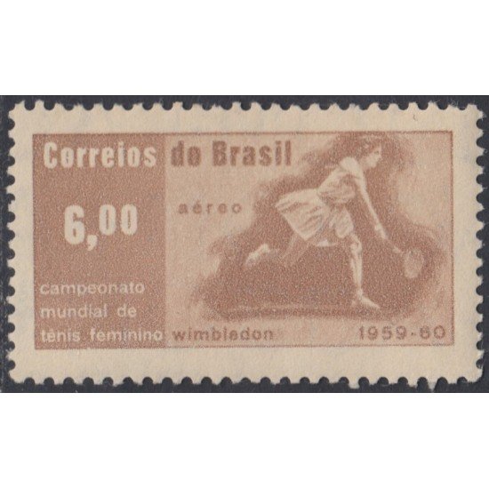 Brasil Brazil A-91 1960 Campeonato mundial de tenis femenino María de Bueno MNH Brasil Brazil A-91 1960 Campeonato mundial de tenis femenino María de Bueno MNH
