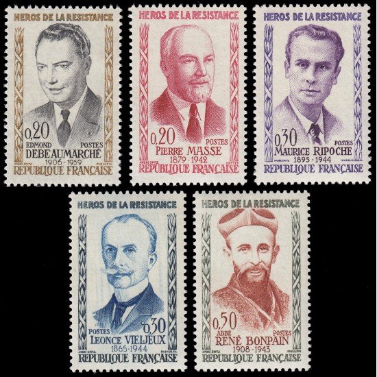 France Francia 1248/52 1960 Héroes de la resistencia MNH