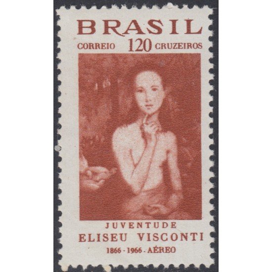 Brasil Brazil A-100 1966 100 Años del nacimiento del pintor Eliseu Visconti MH