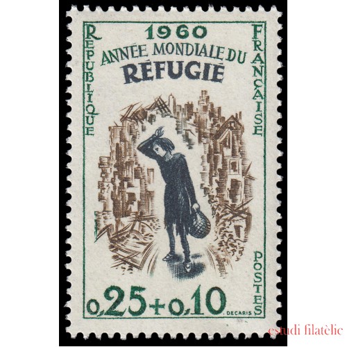 France Francia 1253 1960 Año mundial de los refugiados MNH