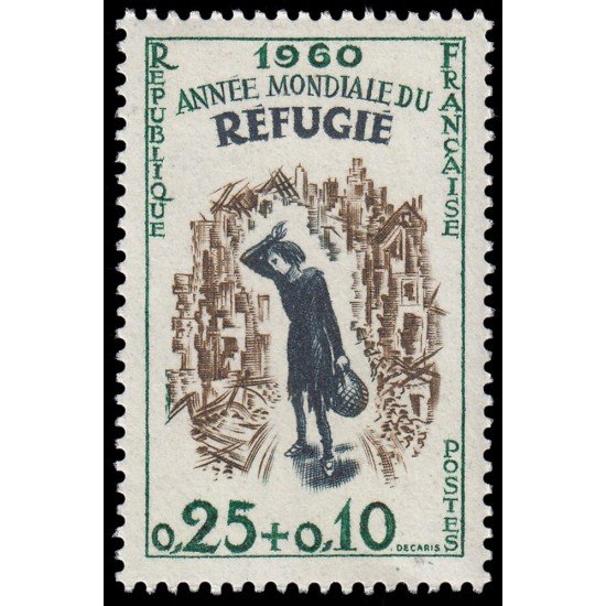 France Francia 1253 1960 Año mundial de los refugiados MNH