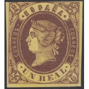 España Spain Variedad 61a 1862 Isabel II Variedad Amarillo Oro 365€