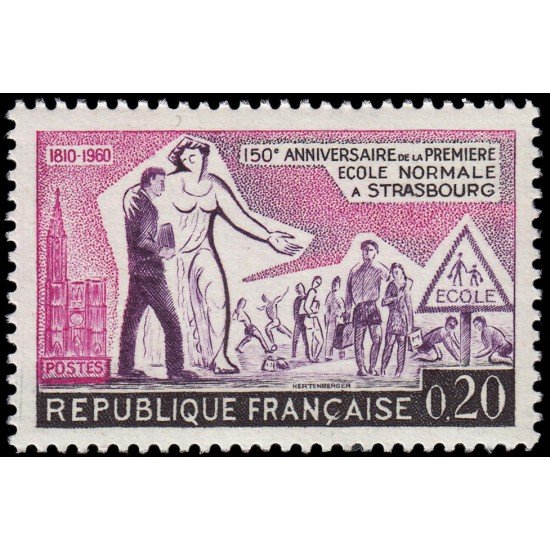 France Francia 1254 1960 150 aniv. de la escuela de Strasburgo MNH