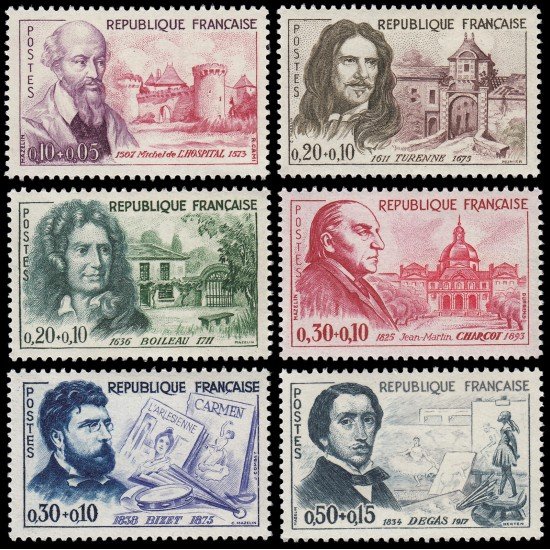 France Francia 1257/62 1960 Celebridades MNH