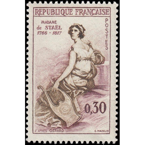 France Francia 1269 1960 Mdme. de Staël precursora de la idea europea MNH
