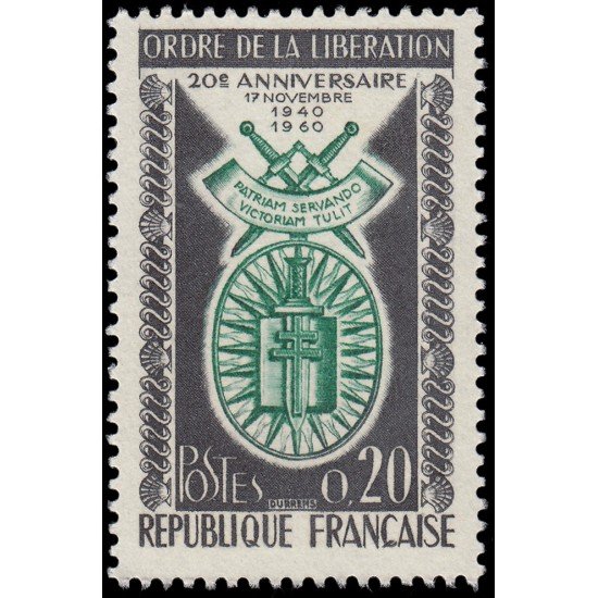 France Francia 1272 1960 20 aniv. de la Orden de la Liberación MNH