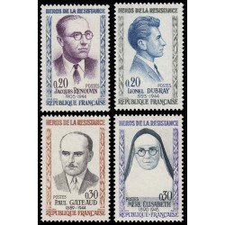 France Francia 1288/91 1961 Héroes de la resistencia MNH
