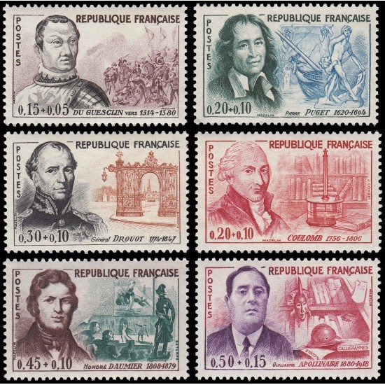 France Francia 1295/00 1961 Celebridades MNH