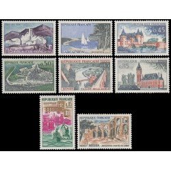 France Francia 1311/18 1961 Serie Turística Paisajes y lugares MNH