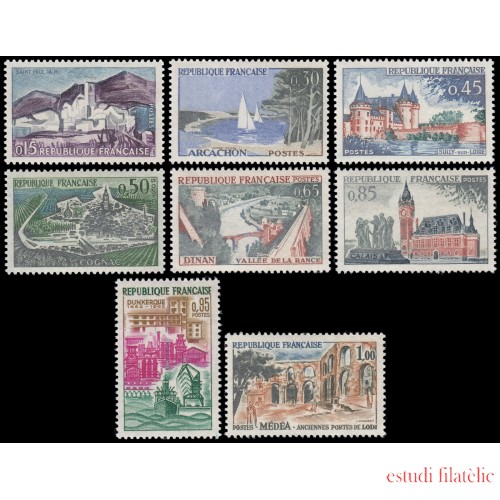 France Francia 1311/18 1961 Serie Turística Paisajes y lugares MNH
