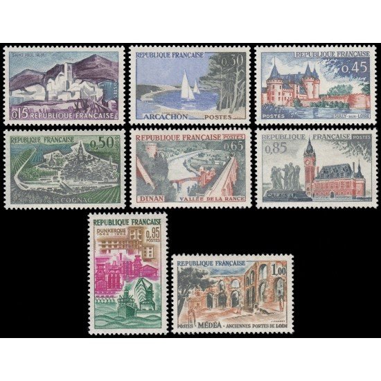 France Francia 1311/18 1961 Serie Turística Paisajes y lugares MNH