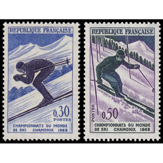 OLI2/S France Francia 1326/27 1962 Campeonatos del mundo de esquí en Chamonix MNH OLI2/S France Francia 1326/27 1962 Campeonatos del mundo de esquí en Chamonix MNH