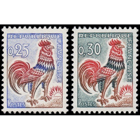 France Francia 1331/31A 1962 Gallo de Decaris MNH