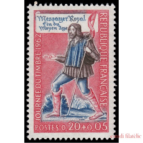 France Francia 1332 1962 Día del sello Sorteo a favor de la Cruz Roja MNH