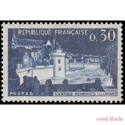 France Francia 1333 1962 Murallas iluminadas de Vannes MNH