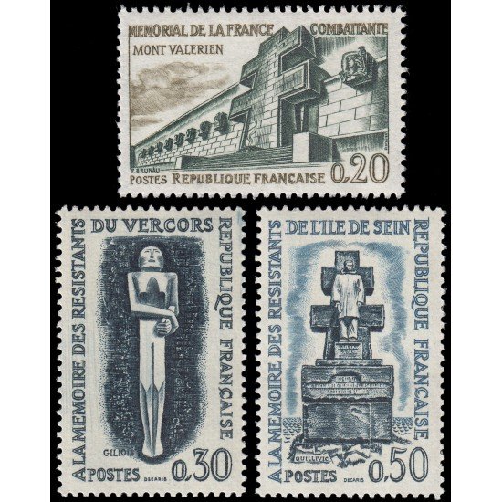 France Francia 1335/37 1962 Montes de la resistencia MNH