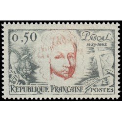 France Francia 1344 1962 Tricentenario de la muerte de Blaise Pascal MNH France Francia 1344 1962 Tricentenario de la muerte de Blaise Pascal MNH