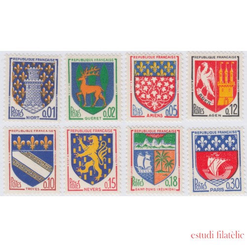 France Francia Nº 1351A/54B 1962-65 Escudos de ciudades Lujo