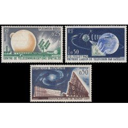 France Francia 1360/62 1962 Telecomunicaciones espaciales MNH France Francia 1360/62 1962 Telecomunicaciones espaciales MNH