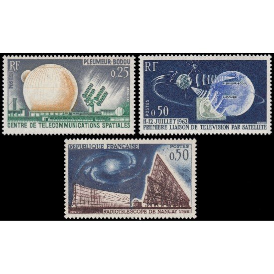 France Francia 1360/62 1962 Telecomunicaciones espaciales MNH