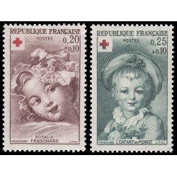 France Francia 1366/67 1962 Sorteo a favor de la Cruz Roja MNH France Francia 1366/67 1962 Sorteo a favor de la Cruz Roja MNH