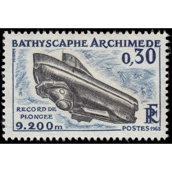 France Francia 1368 1963 Batíscafo Arquimedes MNH France Francia 1368 1963 Batíscafo Arquimedes MNH