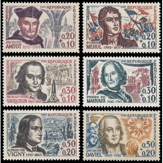 MED/S France Francia 1370/75 1963 Celebridades Sorteo a favor de la Cruz Roja MNH MED/S France Francia 1370/75 1963 Celebridades Sorteo a favor de la Cruz Roja MNH
