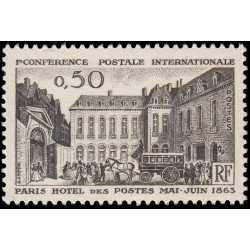 France Francia 1387 1963 Centenario de la 1ª Conferencia postal internacional (París) MNH