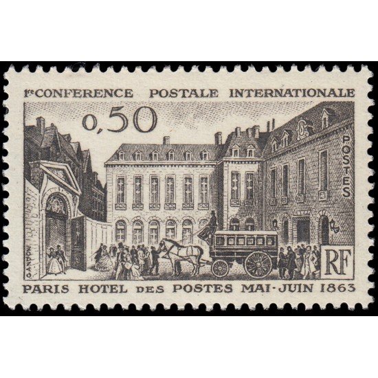 France Francia 1387 1963 Centenario de la 1ª Conferencia postal internacional (París) MNH