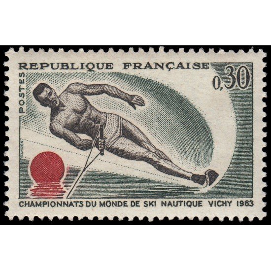 France Francia 1395 1963 Campeonato del mundo de esquí nautico (Vichy) MNH