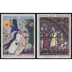 France Francia 1398/99 1963 Obras de arte MNH France Francia 1398/99 1963 Obras de arte MNH