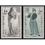 France Francia 1400/01 1963 Centenario de la Cruz Roja Sorteo a favor de la Cruz Roja francesa MNH