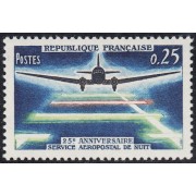 France Francia 1418 1964 25º Anivrsario del servicio aeropostal nocturno MNH