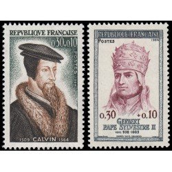 France Francia 1420/21 1964 Personajes célebres Sorteo de la Cruz Roja MNH France Francia 1420/21 1964 Personajes célebres Sorteo de la Cruz Roja MNH