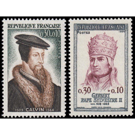 France Francia 1420/21 1964 Personajes célebres Sorteo de la Cruz Roja MNH France Francia 1420/21 1964 Personajes célebres Sorteo de la Cruz Roja MNH