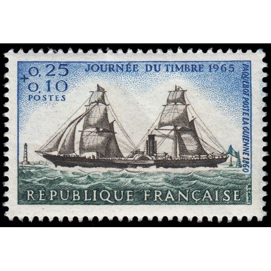 France Francia 1446 1965 Día del sello Sorteo a favor de la Cruz Roja MNH